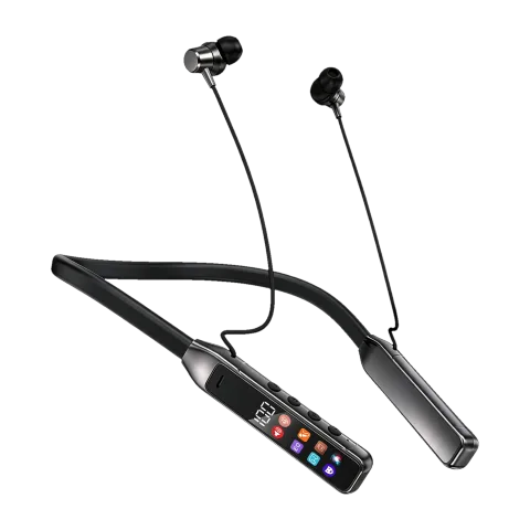 Yikucci SOUND BAND 5 neckband in Gunmetal, with its LED control display